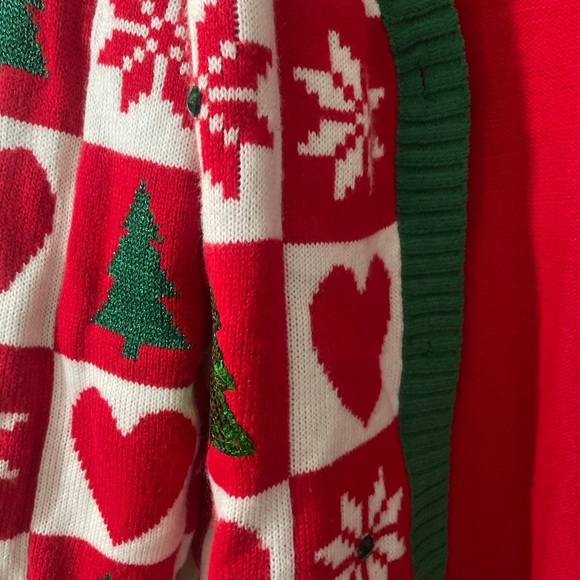 No Boundaries XXL Citron Santa Clause Ugly Christmas Button Up Cardigan - Picture 6 of 9